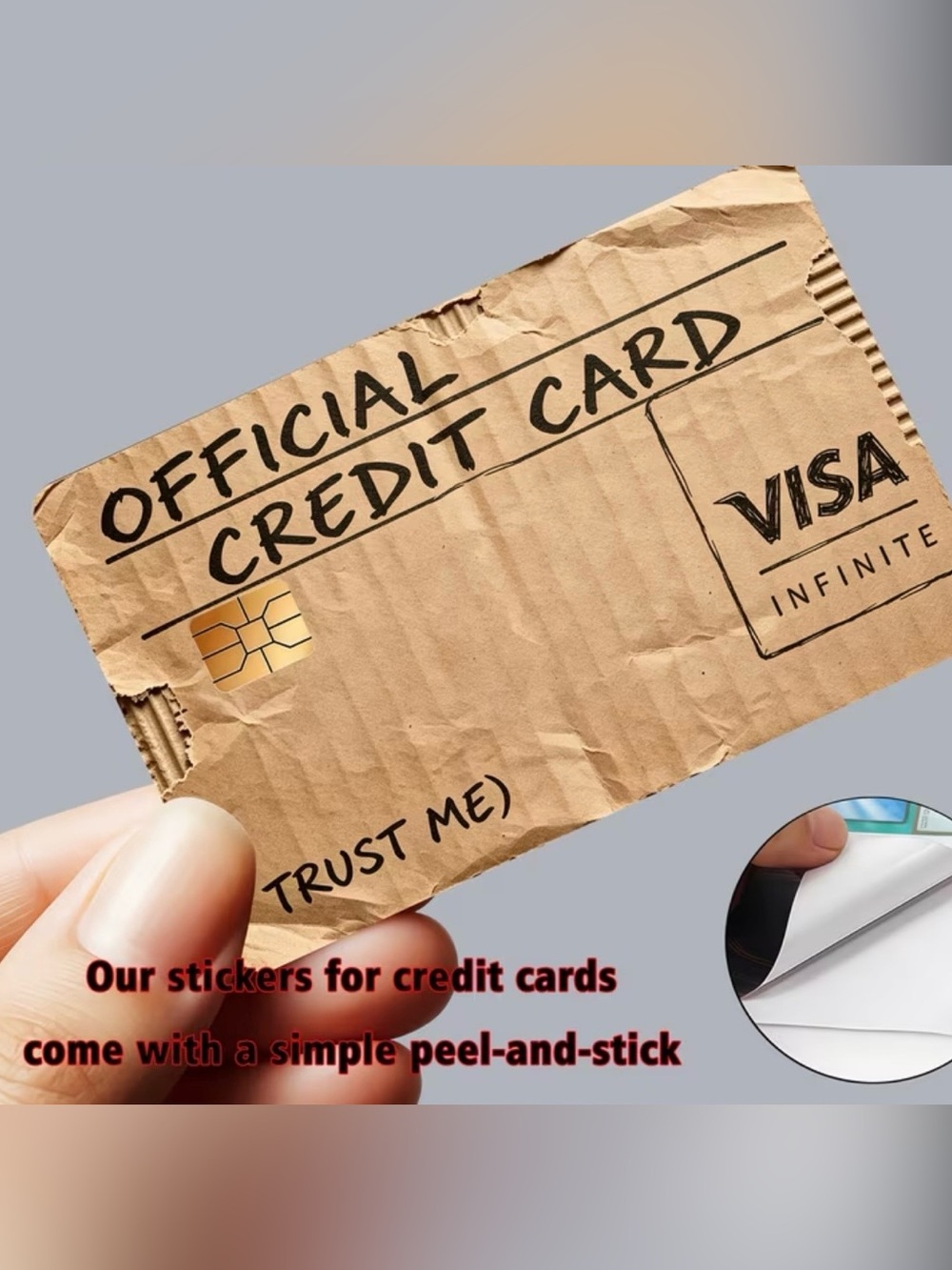 Funny Official Credit Card Trust Me Card Sticker Skin Cardboard Design New